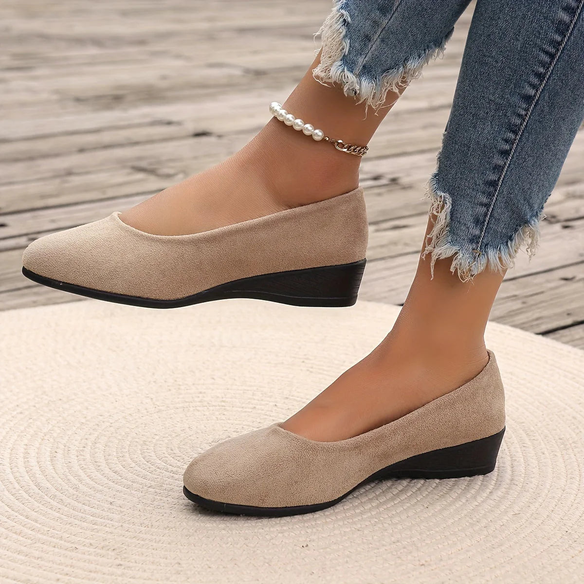 Éliane | Ballerines confortables à talon compensé