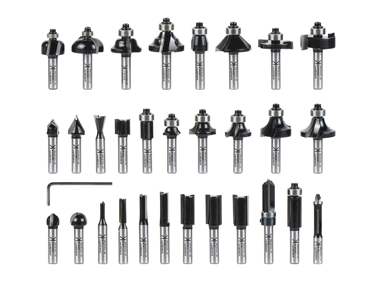 PARKSIDE Set d'embouts de fraisage PFB 30 A1, 30 pices