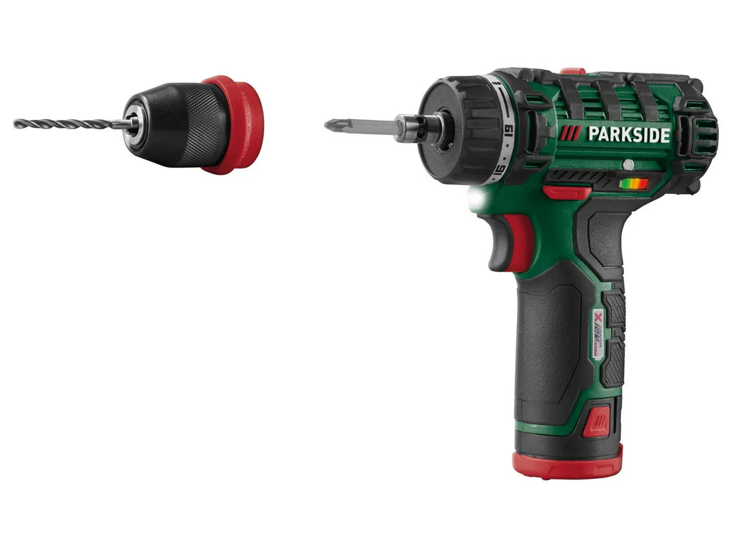 PARKSIDE Set perceuse-visseuse sans fil et 75 accessoires + 2 batteries + chargeur, 12 V