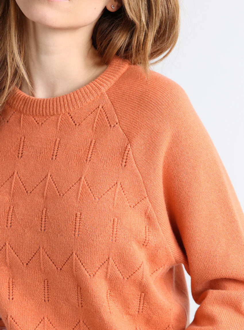 Pull femme laine et cachemire orange