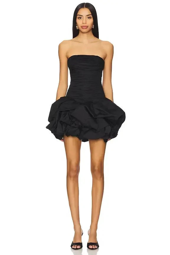 Robe de soirée courte blanche pour femme avec ourlet bouffant