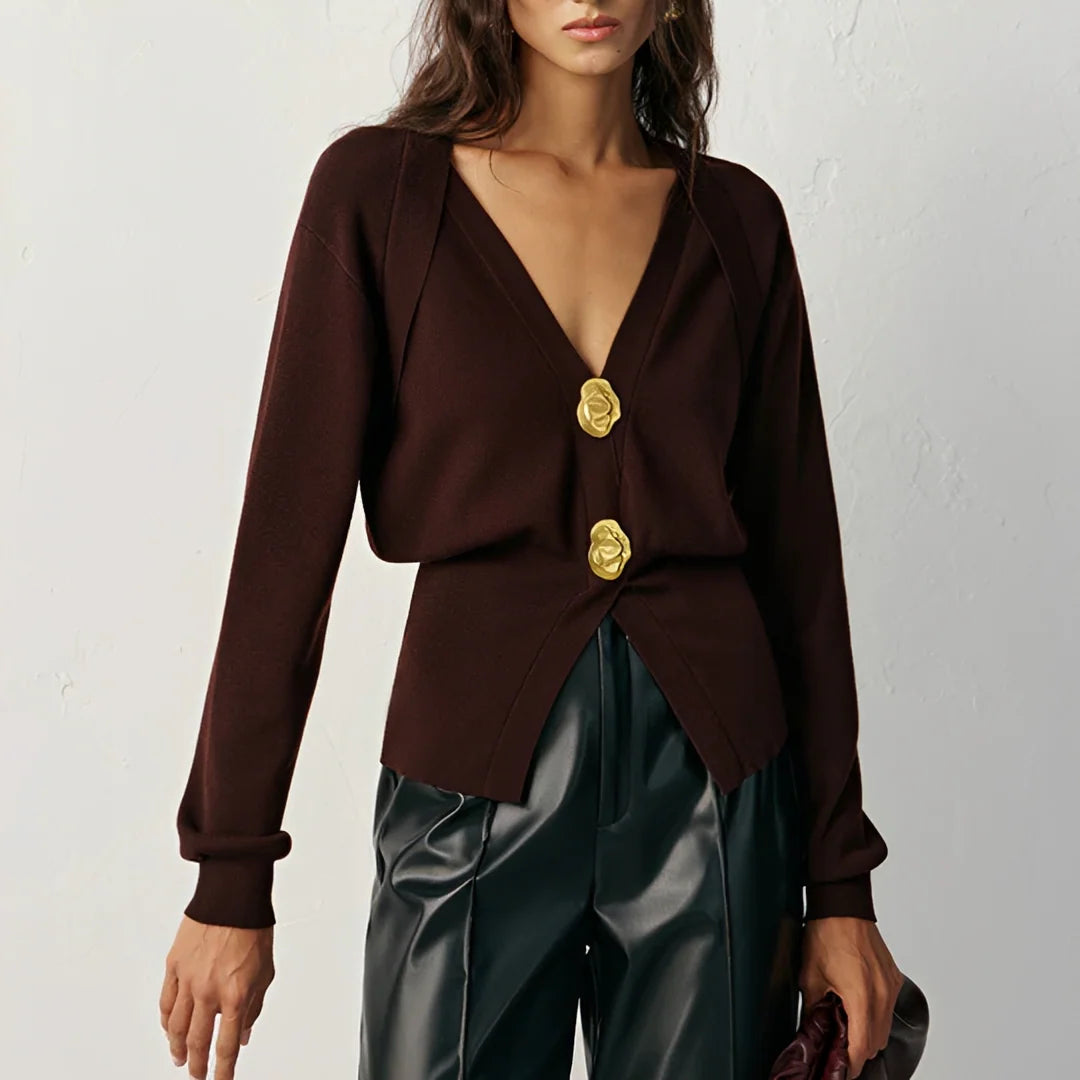 Kisha - Cardigan Élegant au Col en V
