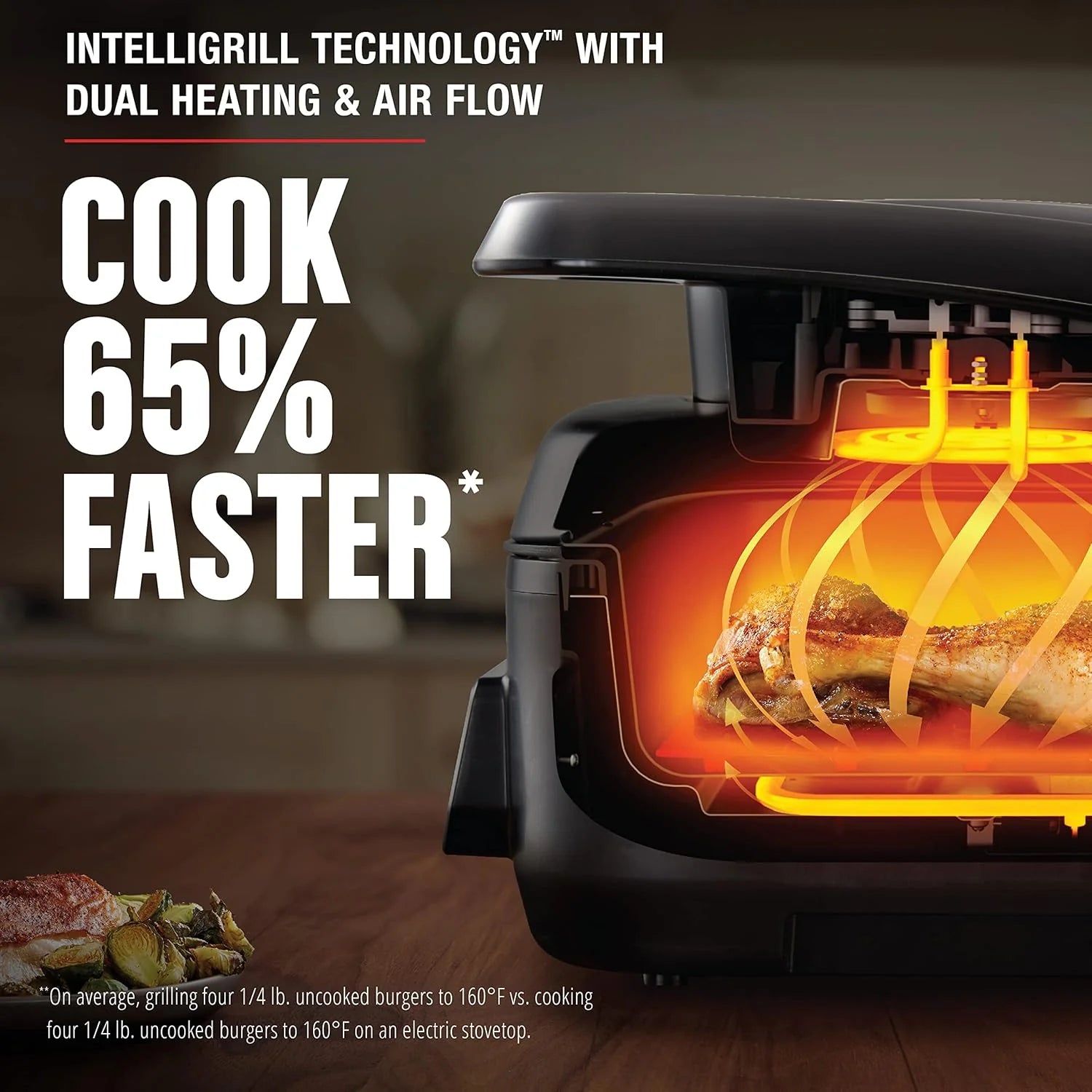 George Foreman Beyond Grill�?7-in-1 Electric Indoor Grill with Air Fry Technology, MCAFD800D, Black, Large