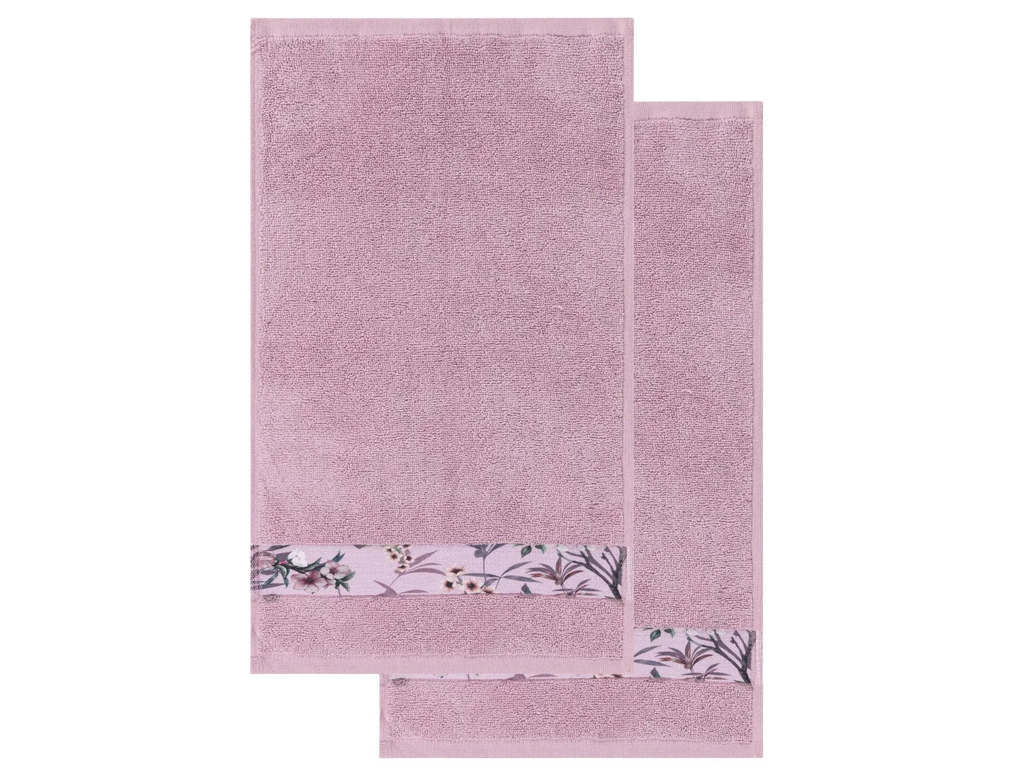 LIVARNO home Lot de 2 serviettes invits en ponge, 30 x 50 cm