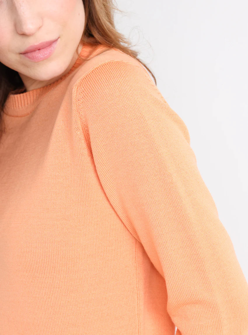 Pull épais femme en laine Orange Leger