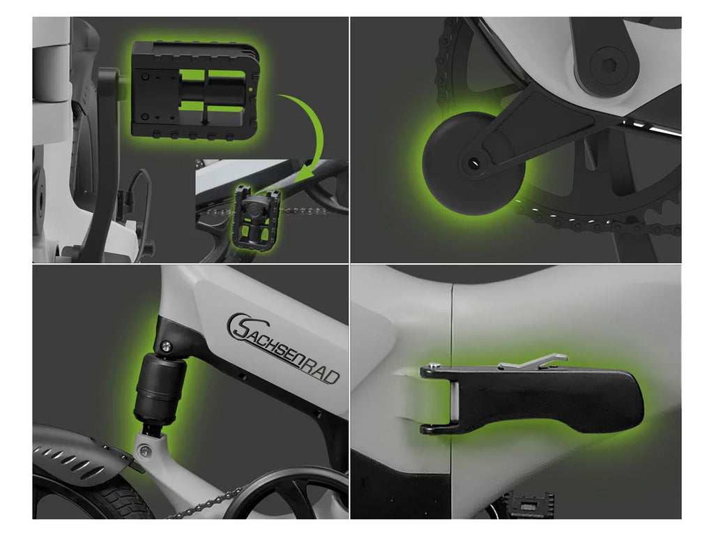 SachsenRad Vlo lectrique pliable E-Folding Race Bike F12, 16 pouces