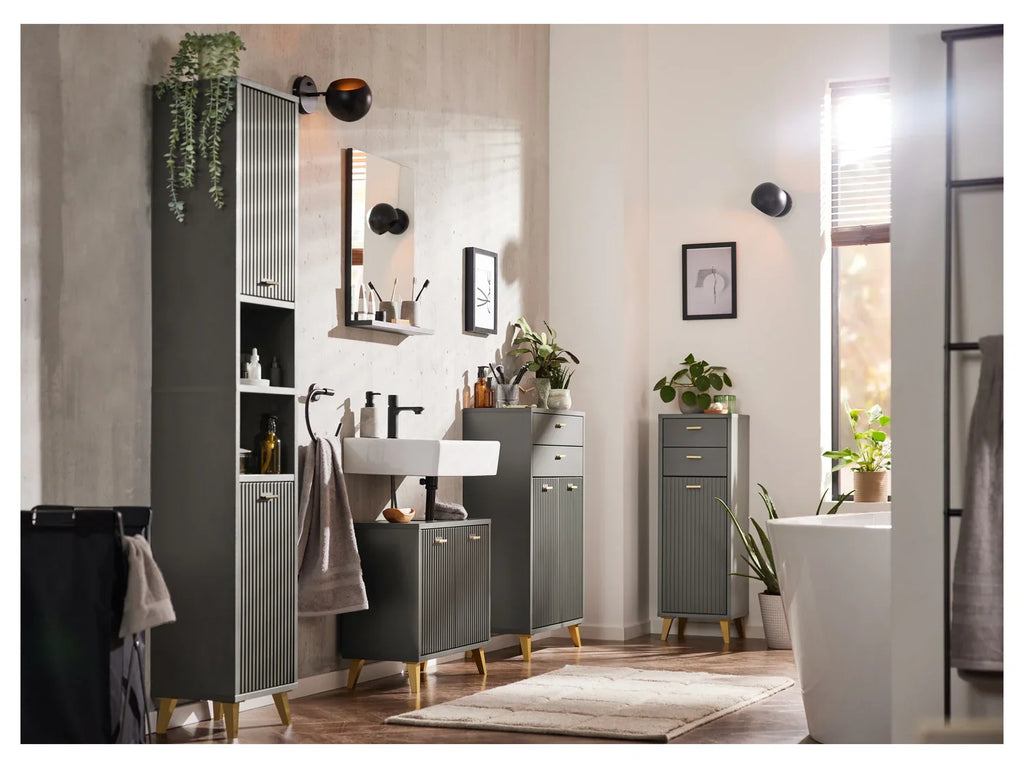 LIVARNO home Meuble de salle de bains, 32,2 x 96 x 28 cm, anthracite
