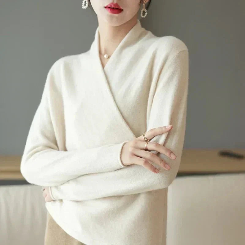 Pull élégant croisé pour femmes