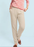 Pantalon fluide beige naturel en lin