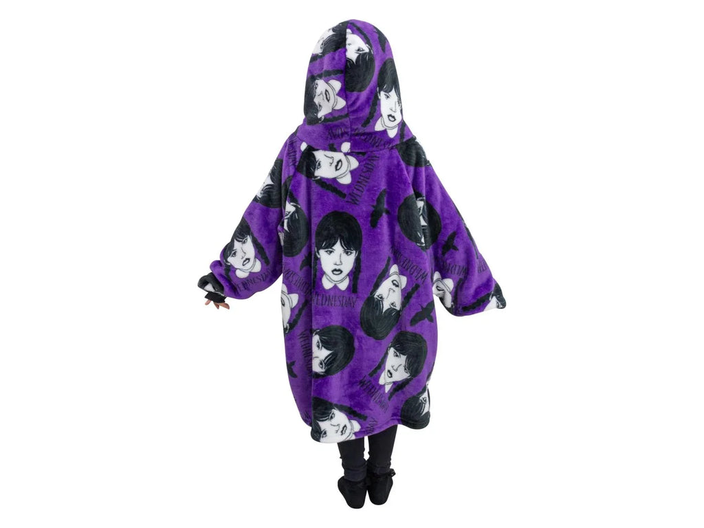 Couverture polaire  capuche pour enfant, Wednesday