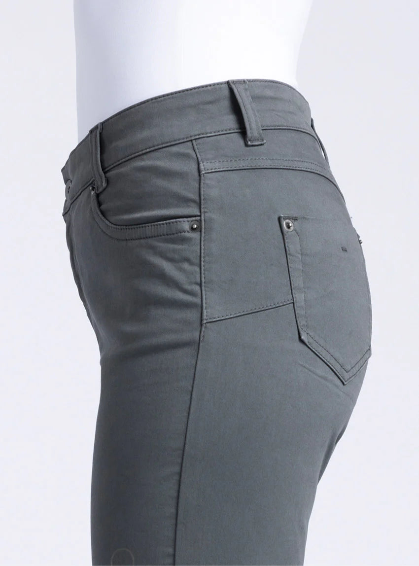 Pantalon femme en coton gris bronze