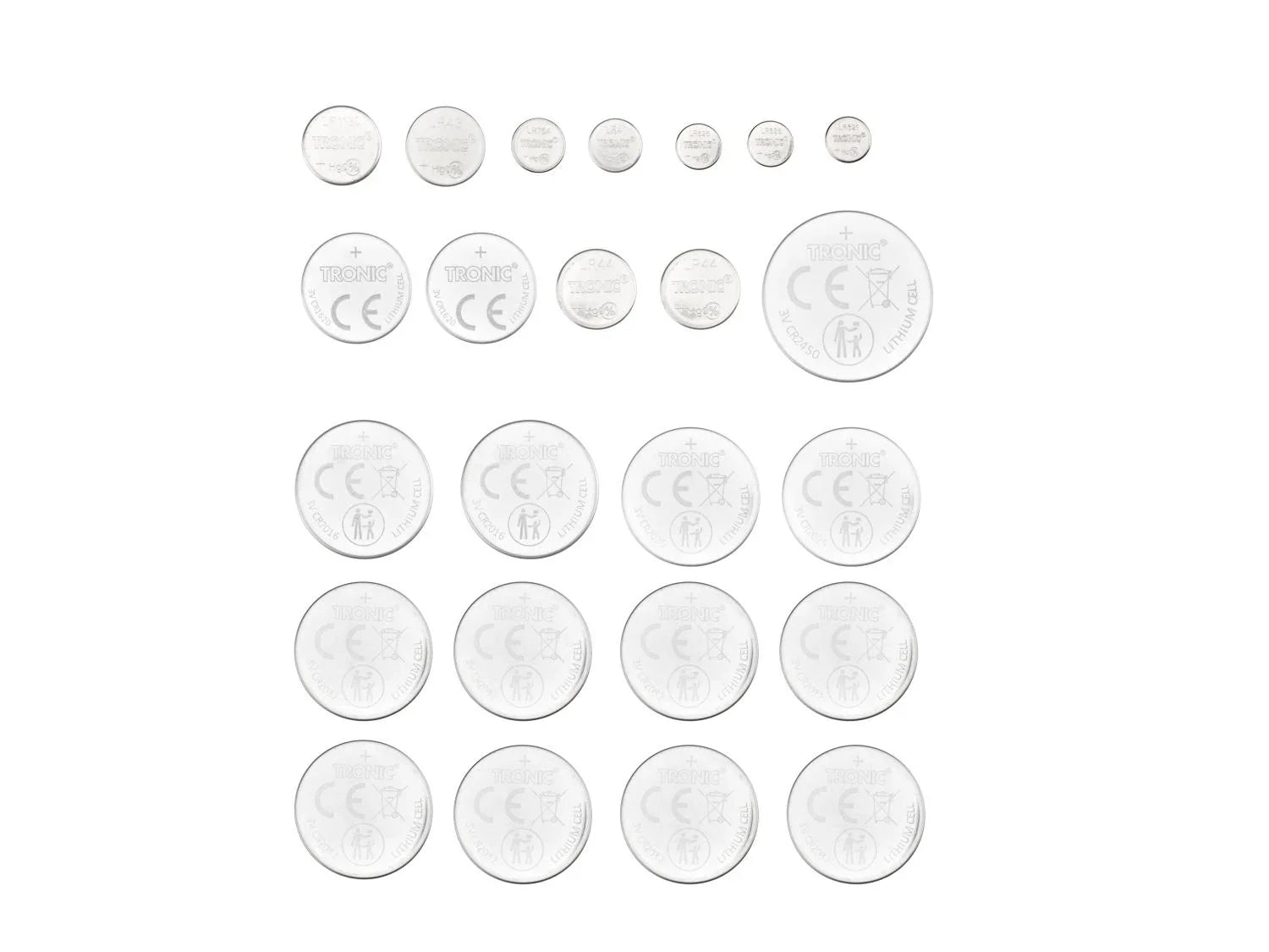 TRONIC Lot de 24 piles bouton