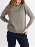 Pull épais femme en laine Vert Olive