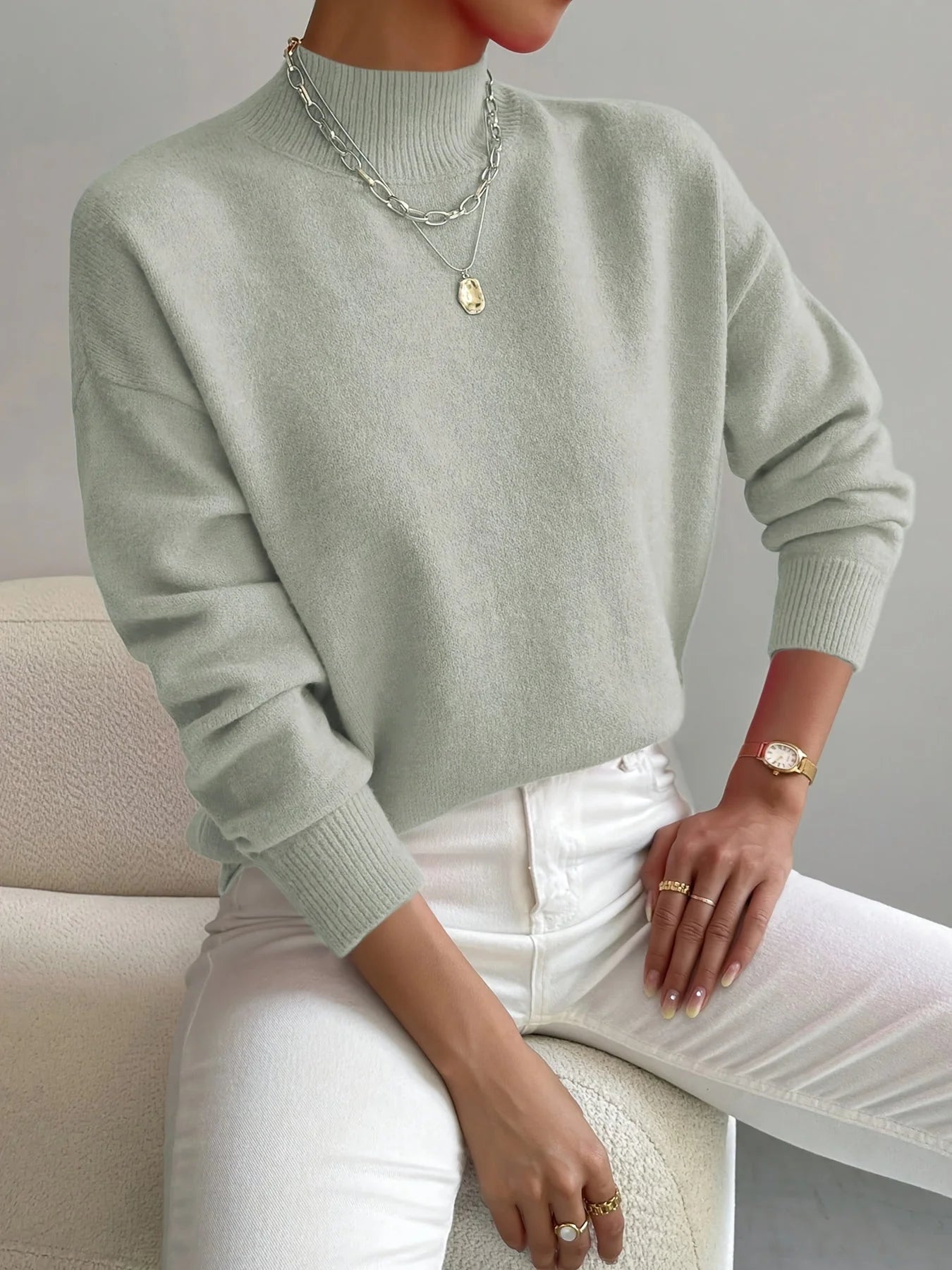Pull col roulé élégant et confortable