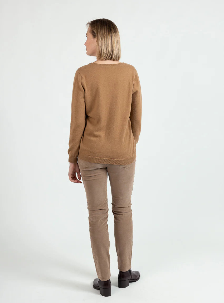 Cardigan femme en cachemire beige cuivre