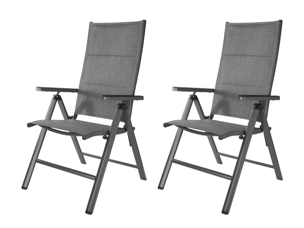 LIVARNO home Lot de 2 chaises hautes en aluminium Toronto, anthracite