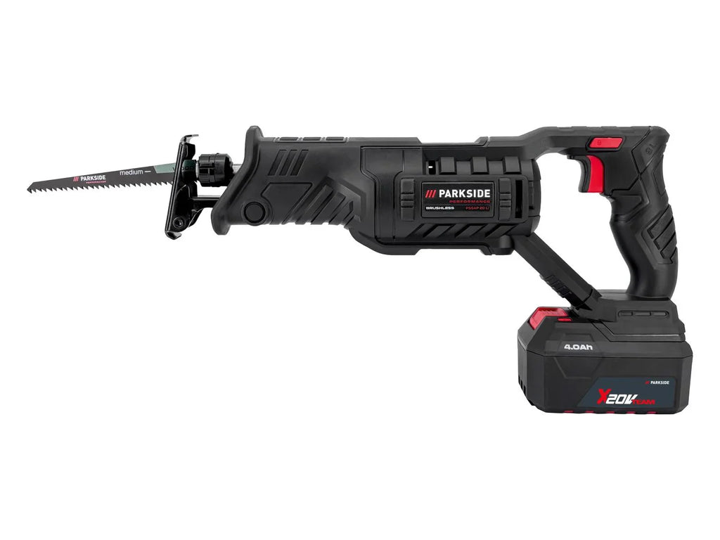 PARKSIDE PERFORMANCE Set scie sabre sans fil PSSAP 20-Li E5 + Batterie + Chargeur, 20 V