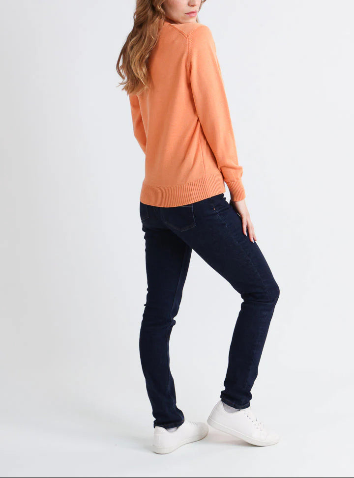 Pull épais femme en laine Orange Leger