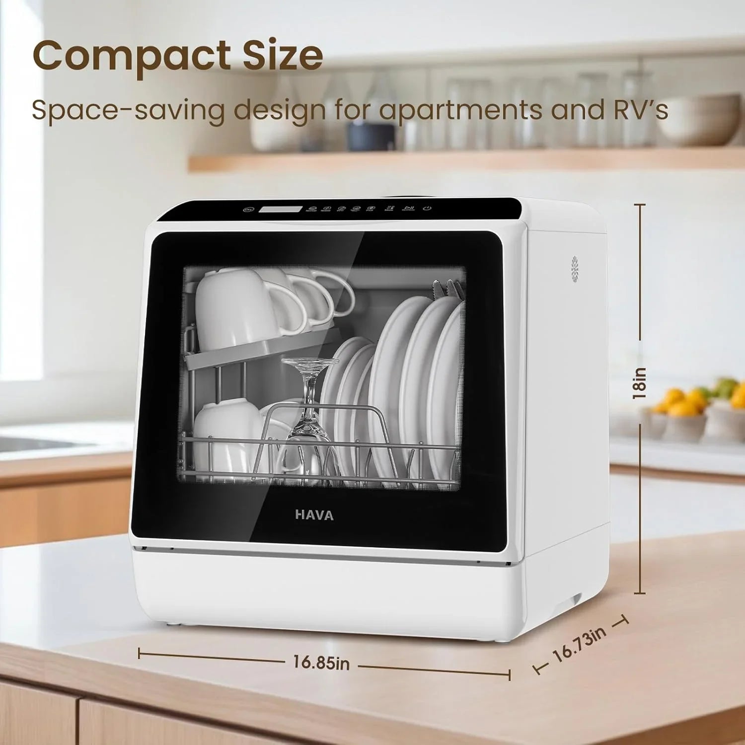 HAVA tabletop dishwasher 6-program portable dishwasher with built-in 5-liter water tank
