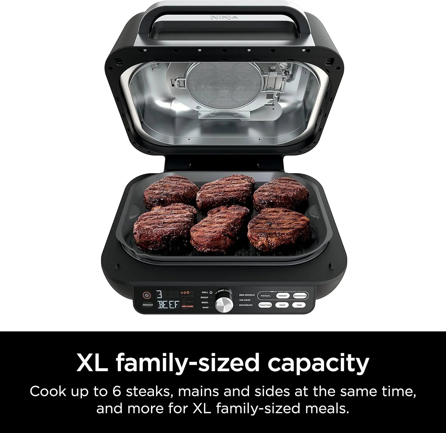 Ninja Foodi Smart XL 6-in-1 Indoor Grill with Air Fry Bake Roast Broil and Dehydrate