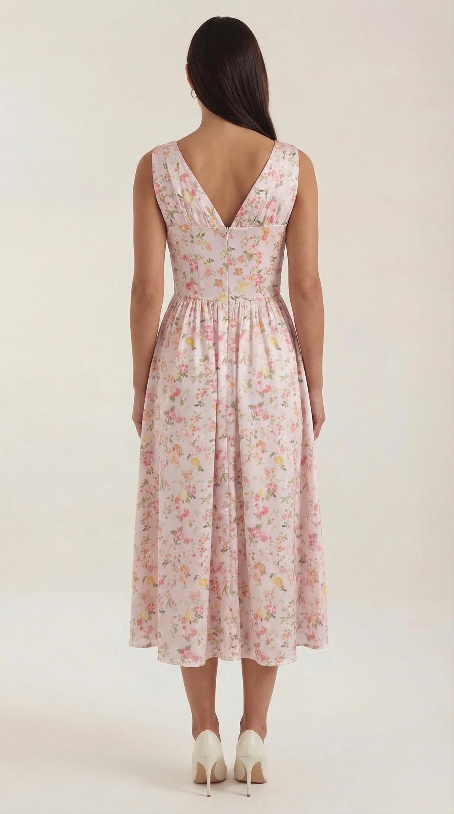 Robe mi-longue d'été corset pour femme