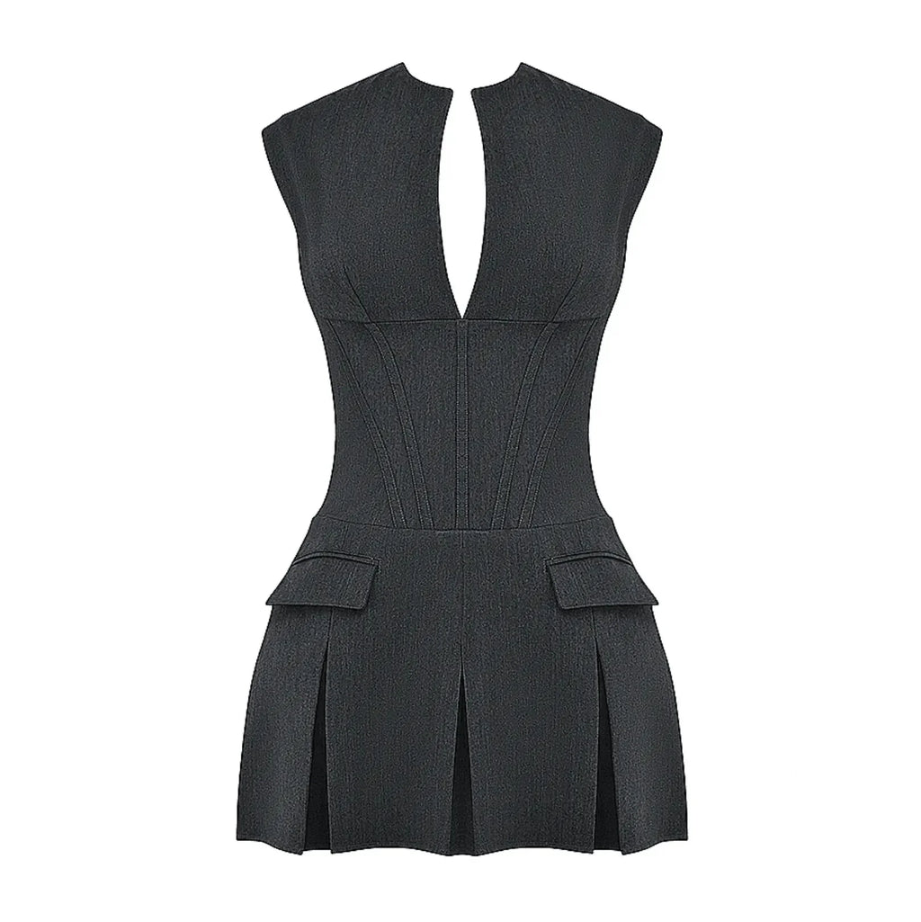 Robe Mini Corset Plissée au Charme Intemporel