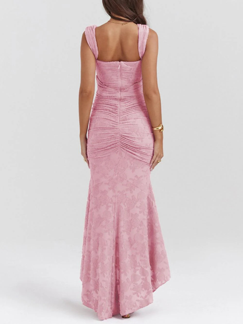 Chloé | Robe maxi florale bleue cloche