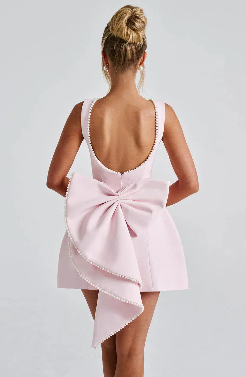 Robe de cocktail pour femme à dos noué