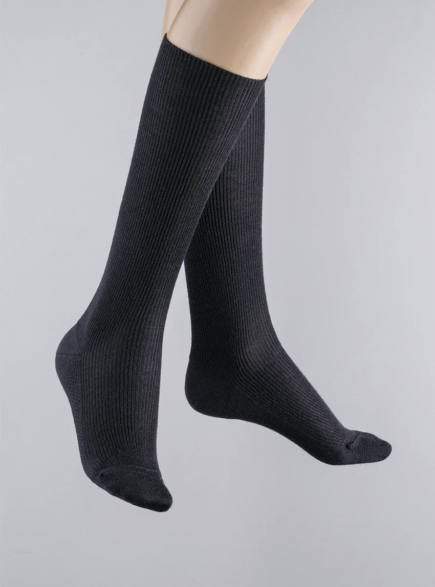 Chaussettes hautes mixte sans élastique en laine noir