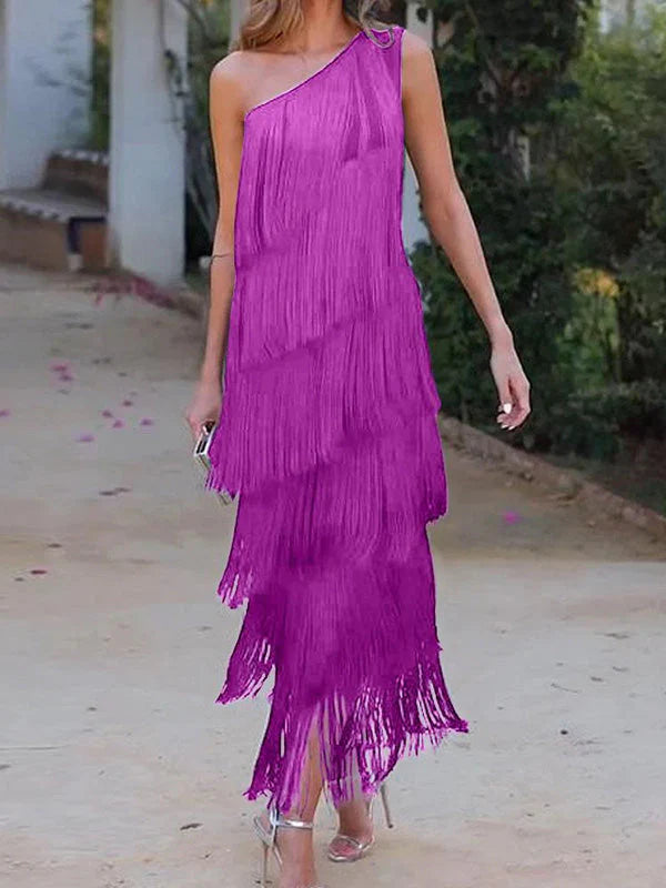 Robe Maxi Asymétrique Une Épaule Chic et Sans Effort