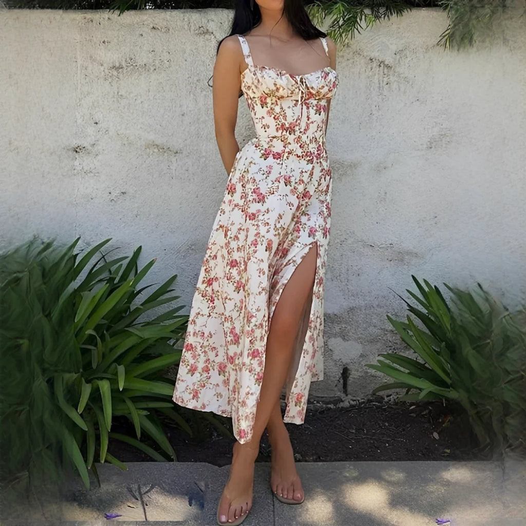 Quinny - Robe fleurie mi-longue