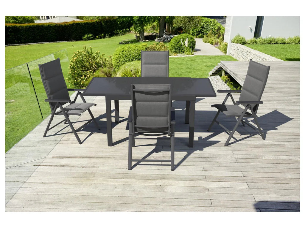 LIVARNO home Table de jardin Houston + Lot de 4 fauteuils Toronto