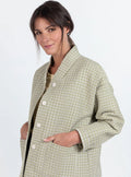 Veste femme matelassée en coton vert kaki