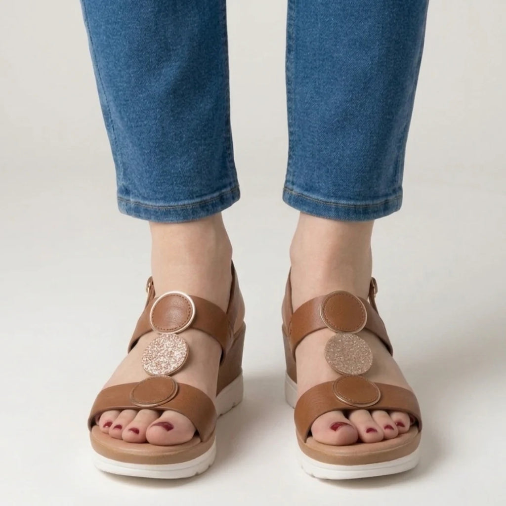 Sandale confortable à talon compensé élégant pour femmes