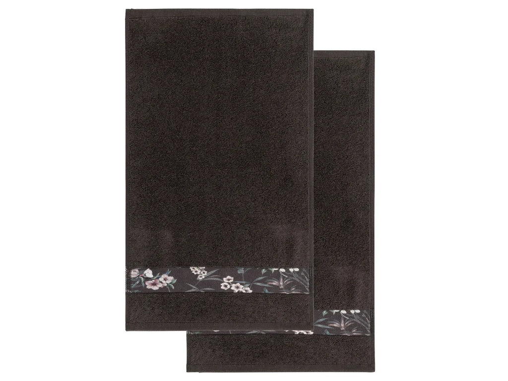 LIVARNO home Lot de 2 serviettes invits en ponge, 30 x 50 cm