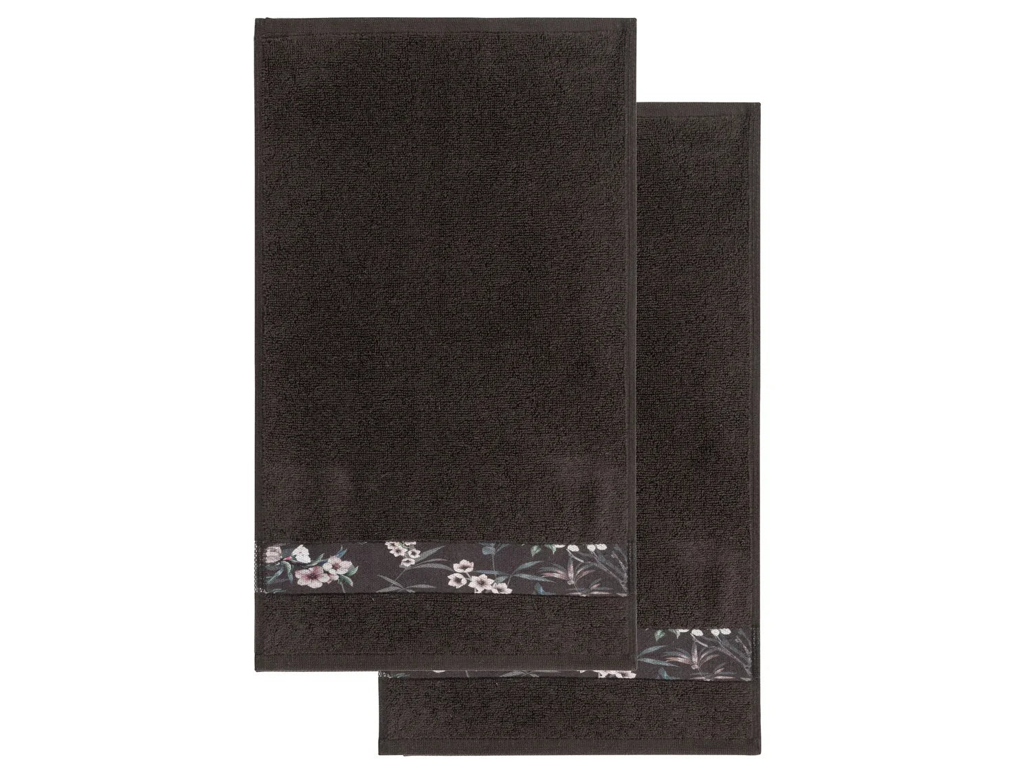 LIVARNO home Lot de 2 serviettes invits en ponge, 30 x 50 cm