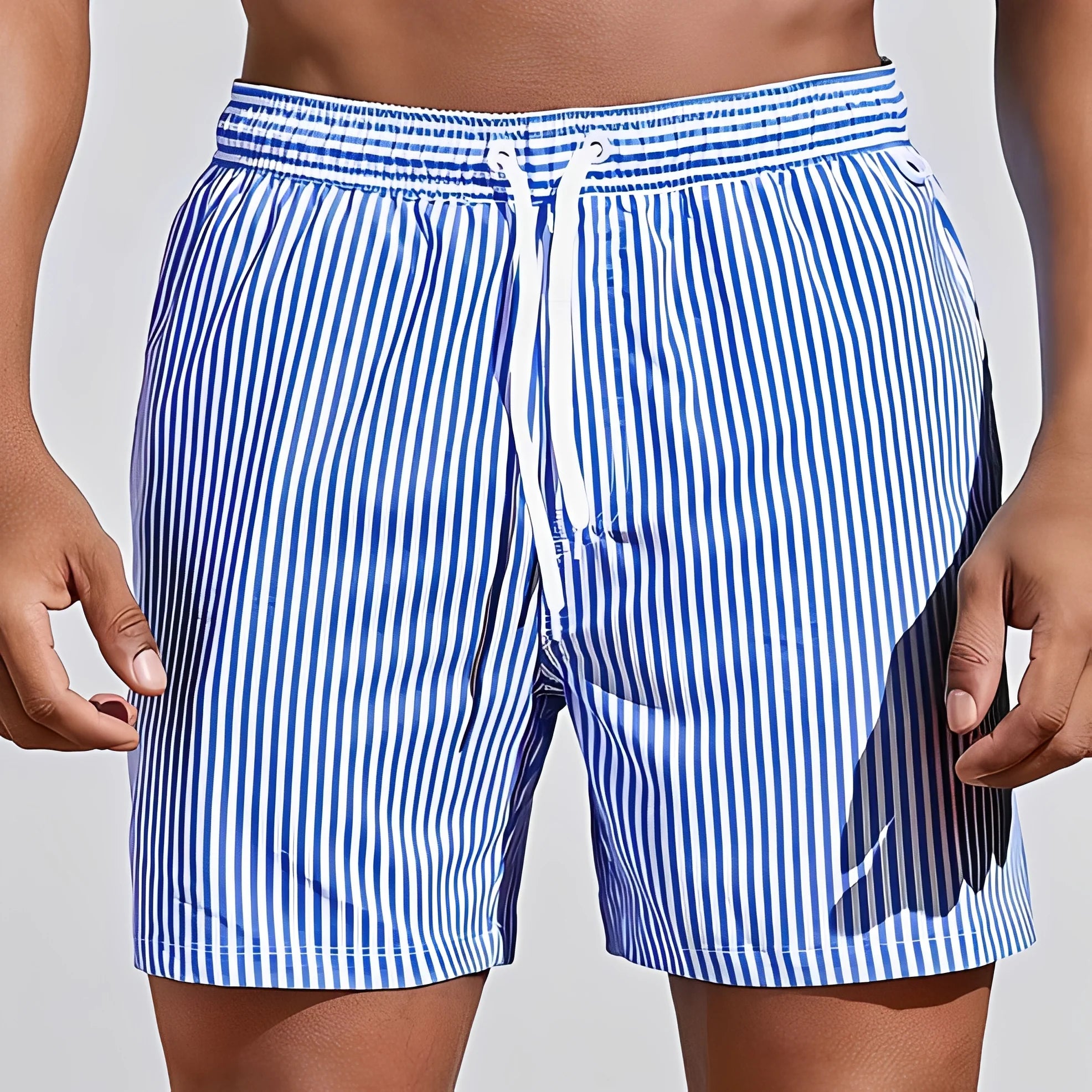 Jando - Short ample à rayures pour homme pour l'été