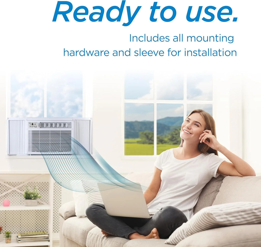 BLACK+DECKER Window Air Conditioner 5000 BTU, Cools Up to 150 Square Feet, AC Unit with Mechanical Controls, Manual Fan Only and Cool Settings, BD05MWT6, White