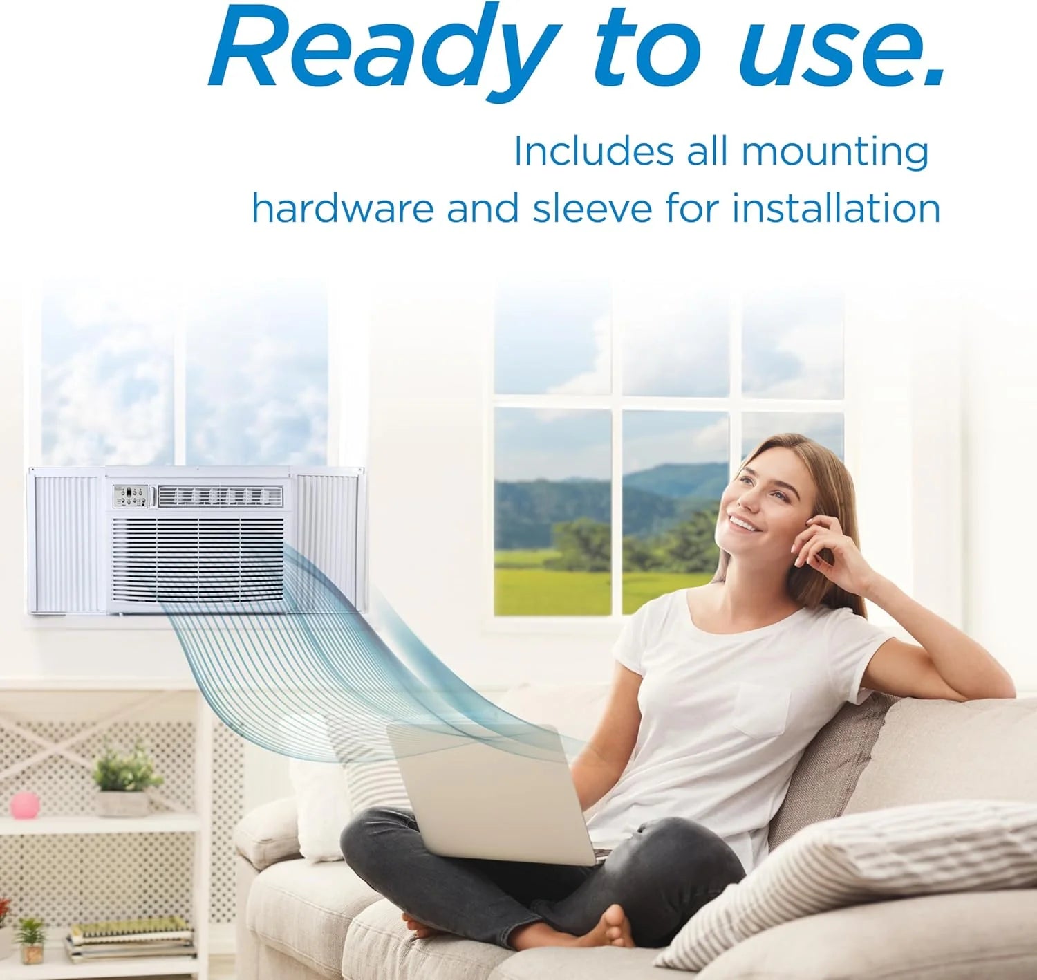 BLACK+DECKER Window Air Conditioner 5000 BTU, Cools Up to 150 Square Feet, AC Unit with Mechanical Controls, Manual Fan Only and Cool Settings, BD05MWT6, White