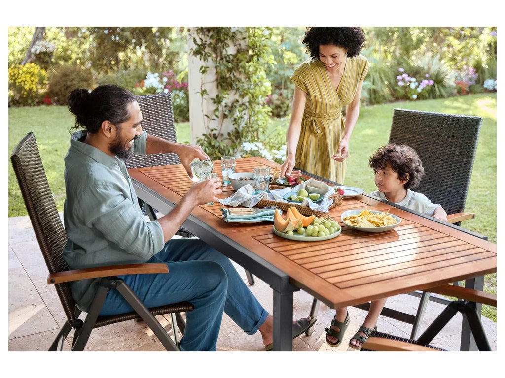 LIVARNO Table de jardin + Lot de 6 fauteuils pliants tresss Valencia