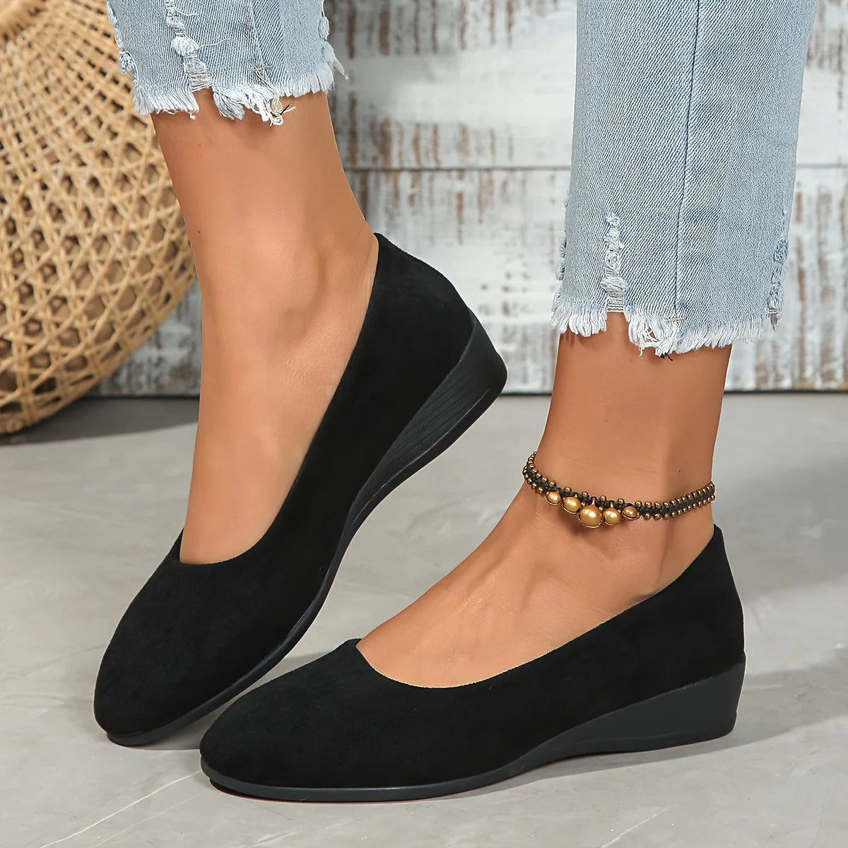Éliane | Ballerines confortables à talon compensé
