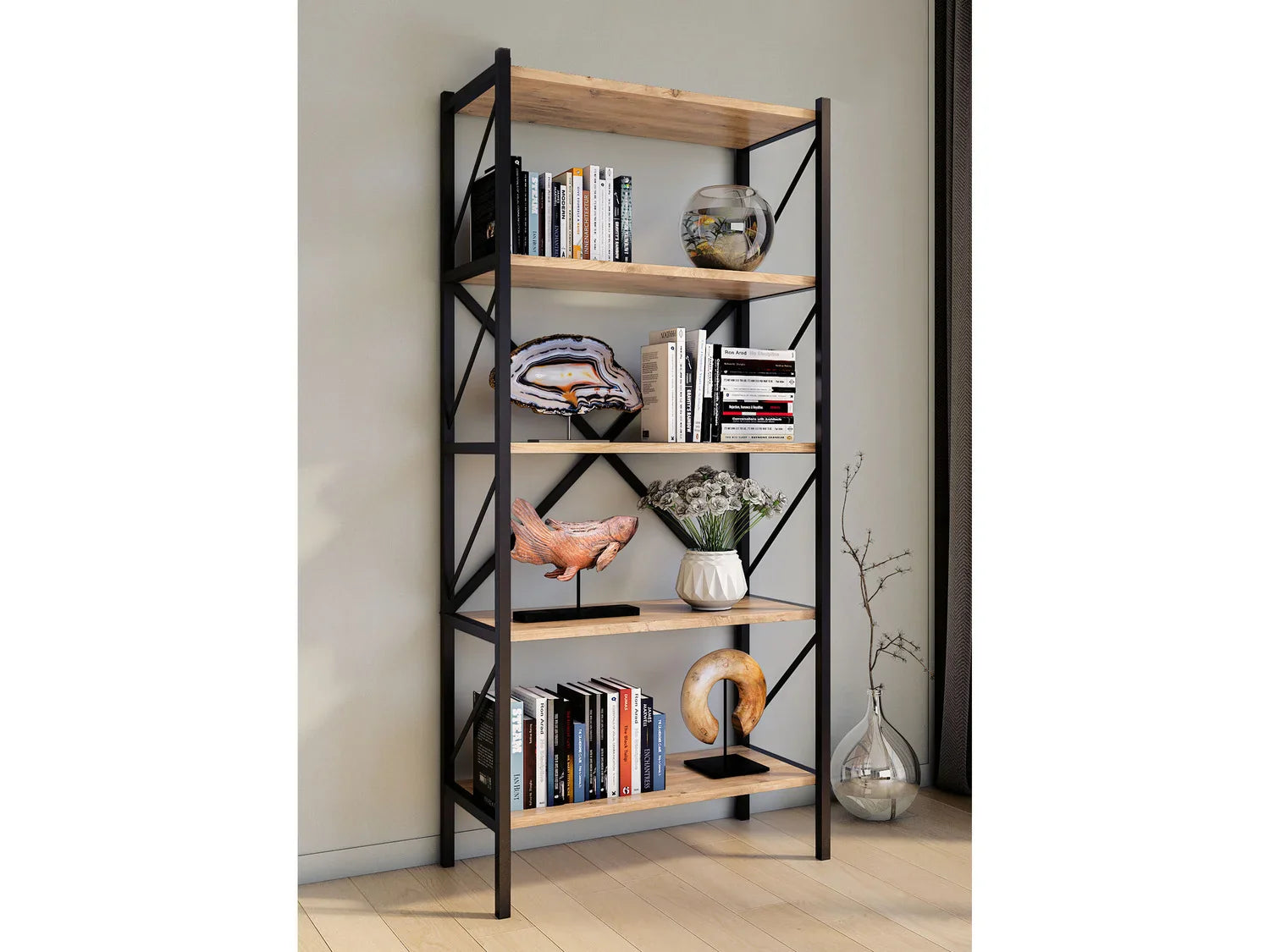 VCM tagre design industriel Insasi, 34 x 66 x 85/121/160 cm