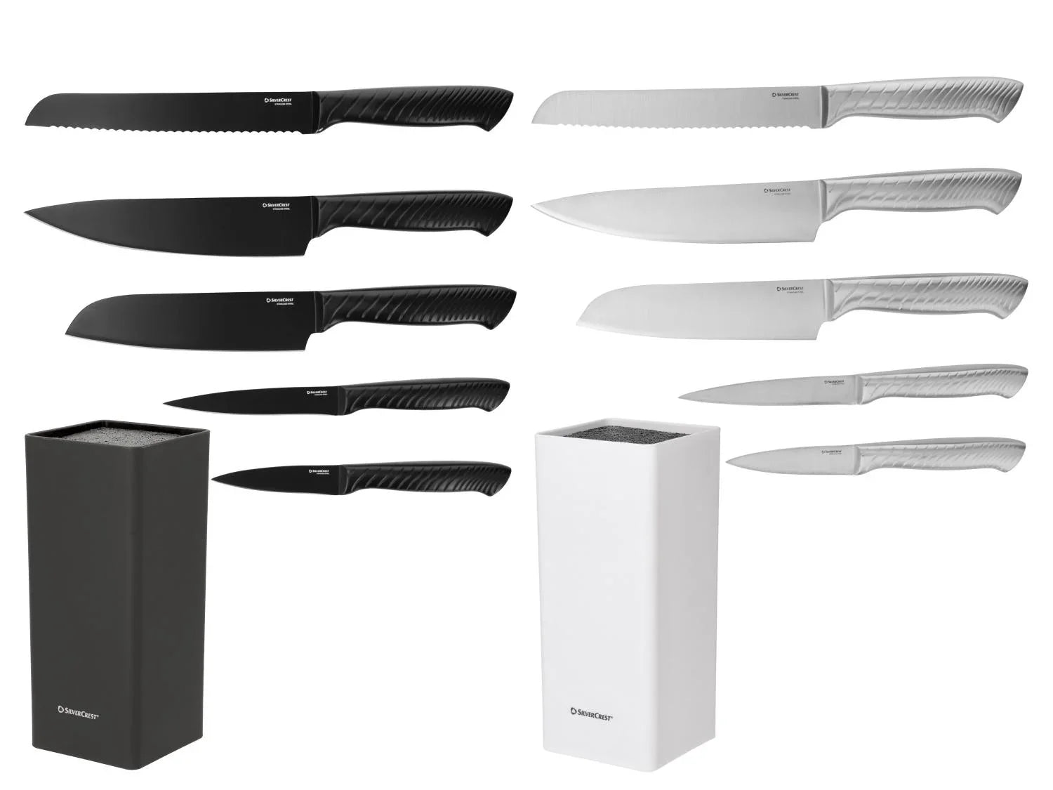 SILVERCREST Set de couteaux en acier inoxydable avec bloc de rangement