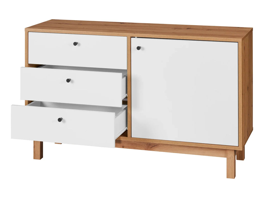 LIVARNO home Commode Copenhagen, 113 x 68,3 x 35 cm, blanc/imitation chne