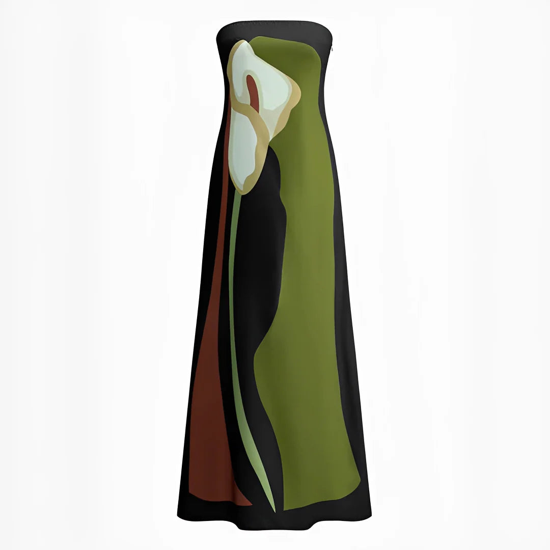 Delaney - Robe Élégante à Motifs Floraux Sans Bretelles