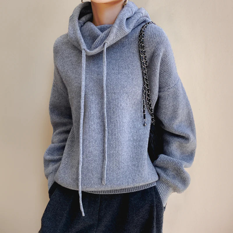 Pull à col roulé en laine mérinos pour femme