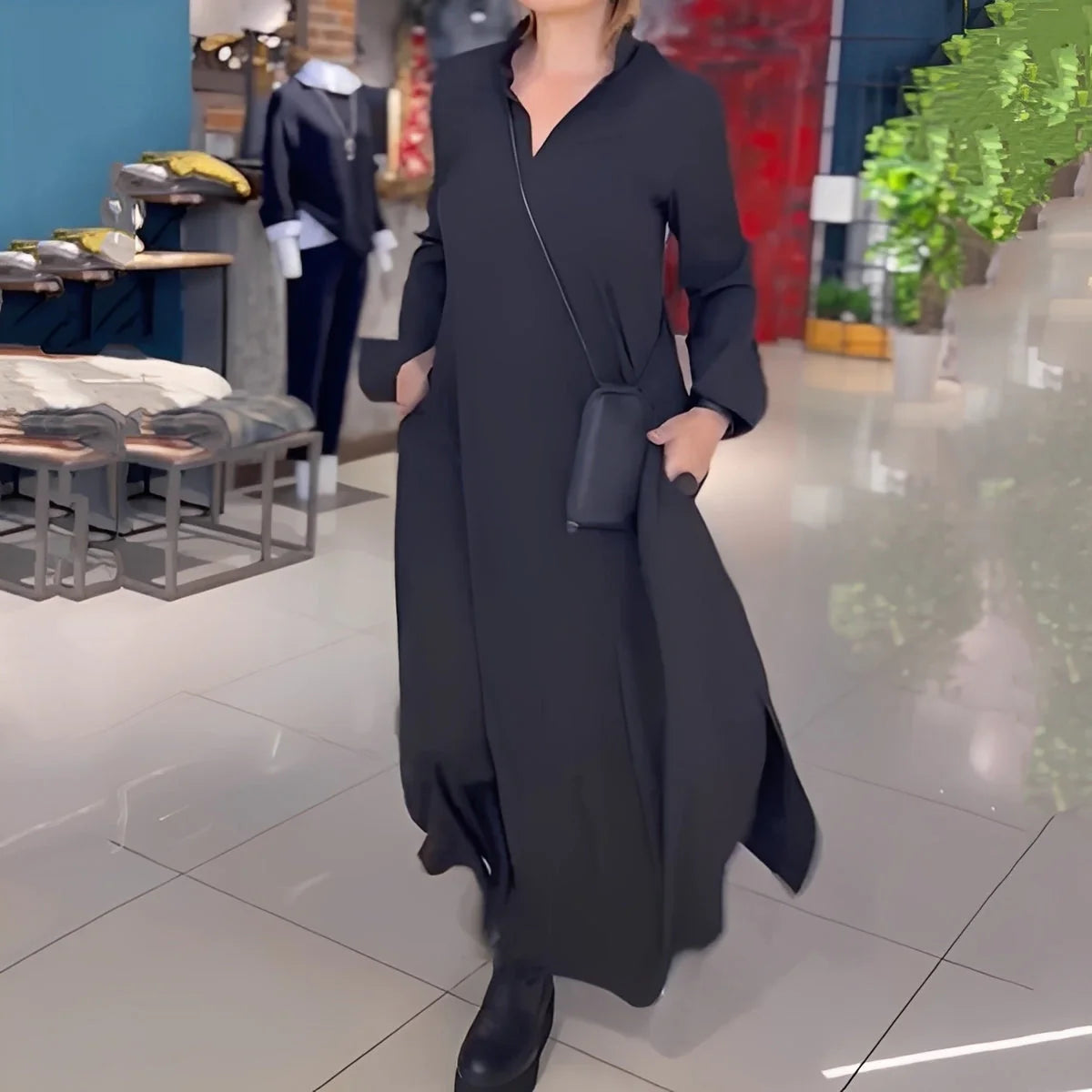 Hélène - Robe large avec fente latérale pour femmes
