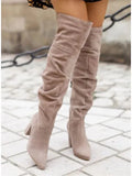 Sophie Paris I Bottes Hautes Souples avec Talon Épais