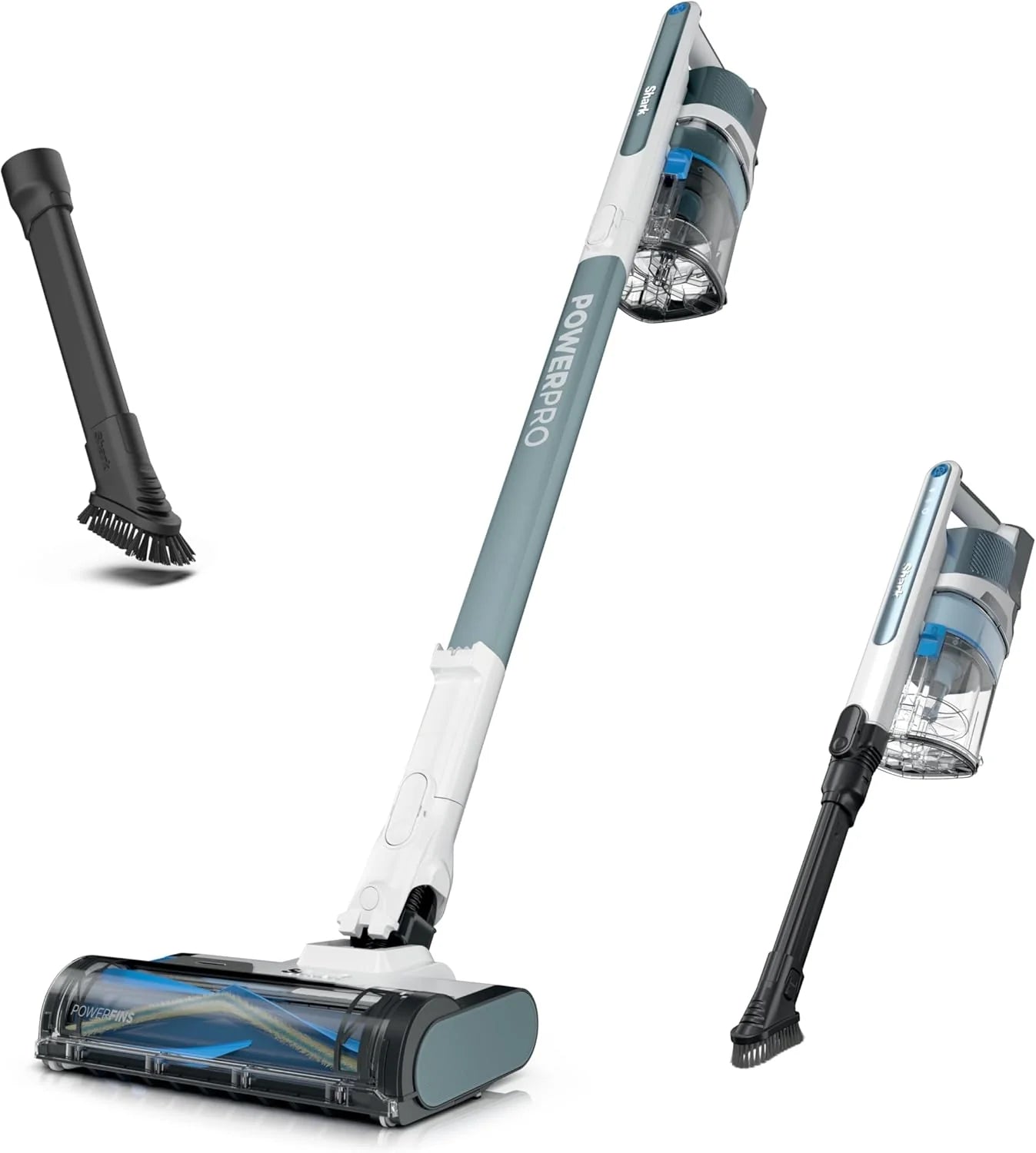 Shark PowerPro Reveal Plus Cordless Vacuum, FloorDetect & Dirt-Reveal Technology, HEPA Filter, Carpet & Hard Floor, Rechargeable, Charcoal, IZ376H