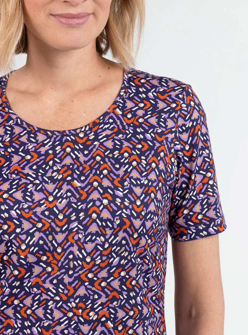 Tee-shirt femme en coton violet lavande